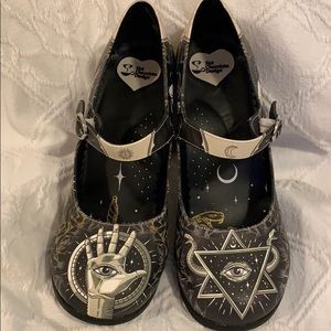 Gothic Black Rose Hot Chocolate Design Heels